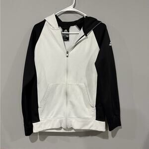 Adidas Black and White Zip-Up Hoodie YXL (18)